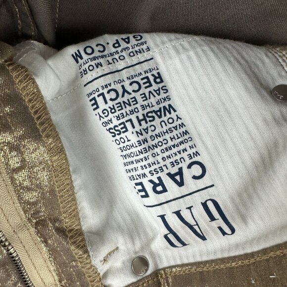 HIGH RISE GOLD METALIC VINTAGE SLIM STRETCH SKINNY FIT JEANS COTTON SIZE 27/4 - Picture 12 of 12